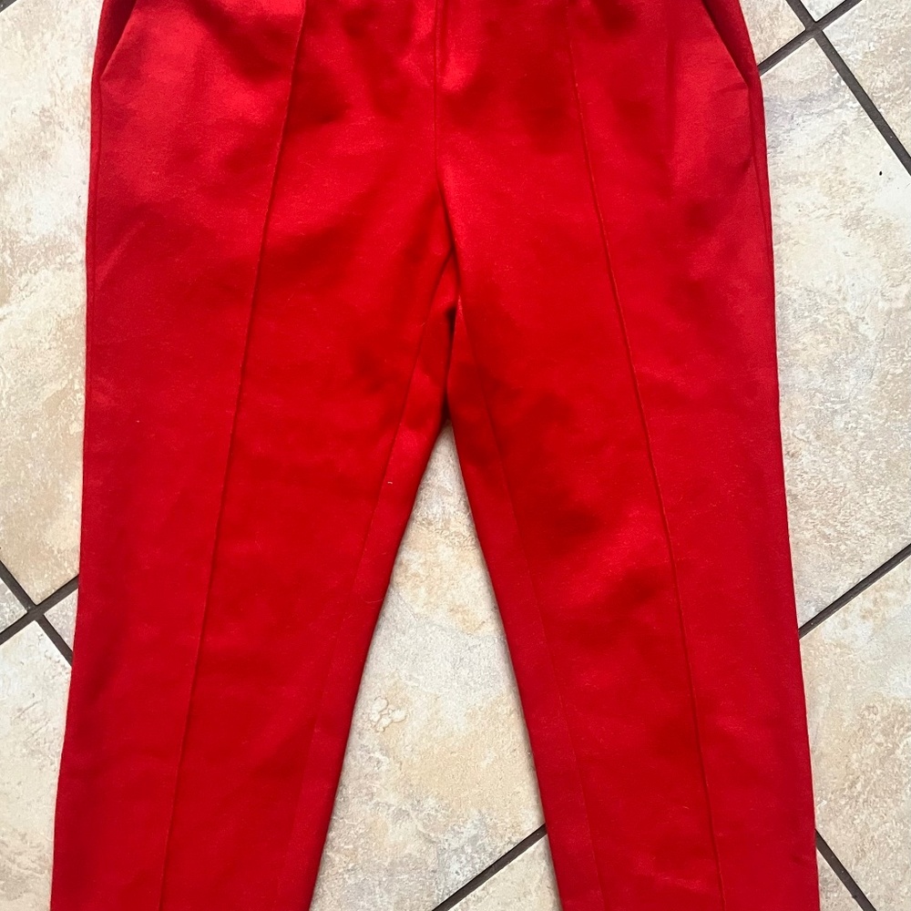 Red J Crew Wool Blend Pants